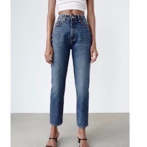 Zara blue mom jeans size 28/6 100% cotton
